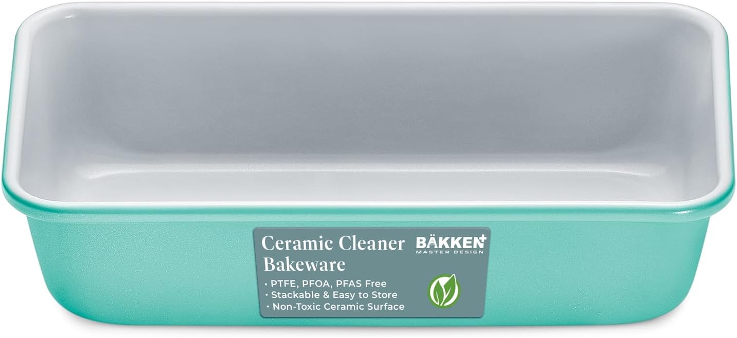 Premium Loaf Pan – Aluminized Steel, Ceramic Non-stick Coating, Pfoa Pfas Free, Even Heat, Non-toxic, 9x4.7x2.3”, Stylish Colors, Healthy Baking, Ideal Size, Durable Bakeware