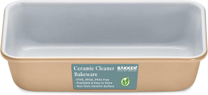 Premium Loaf Pan – Aluminized Steel, Ceramic Non-stick Coating, Pfoa Pfas Free, Even Heat, Non-toxic, 9x4.7x2.3”, Stylish Colors, Healthy Baking, Ideal Size, Durable Bakeware
