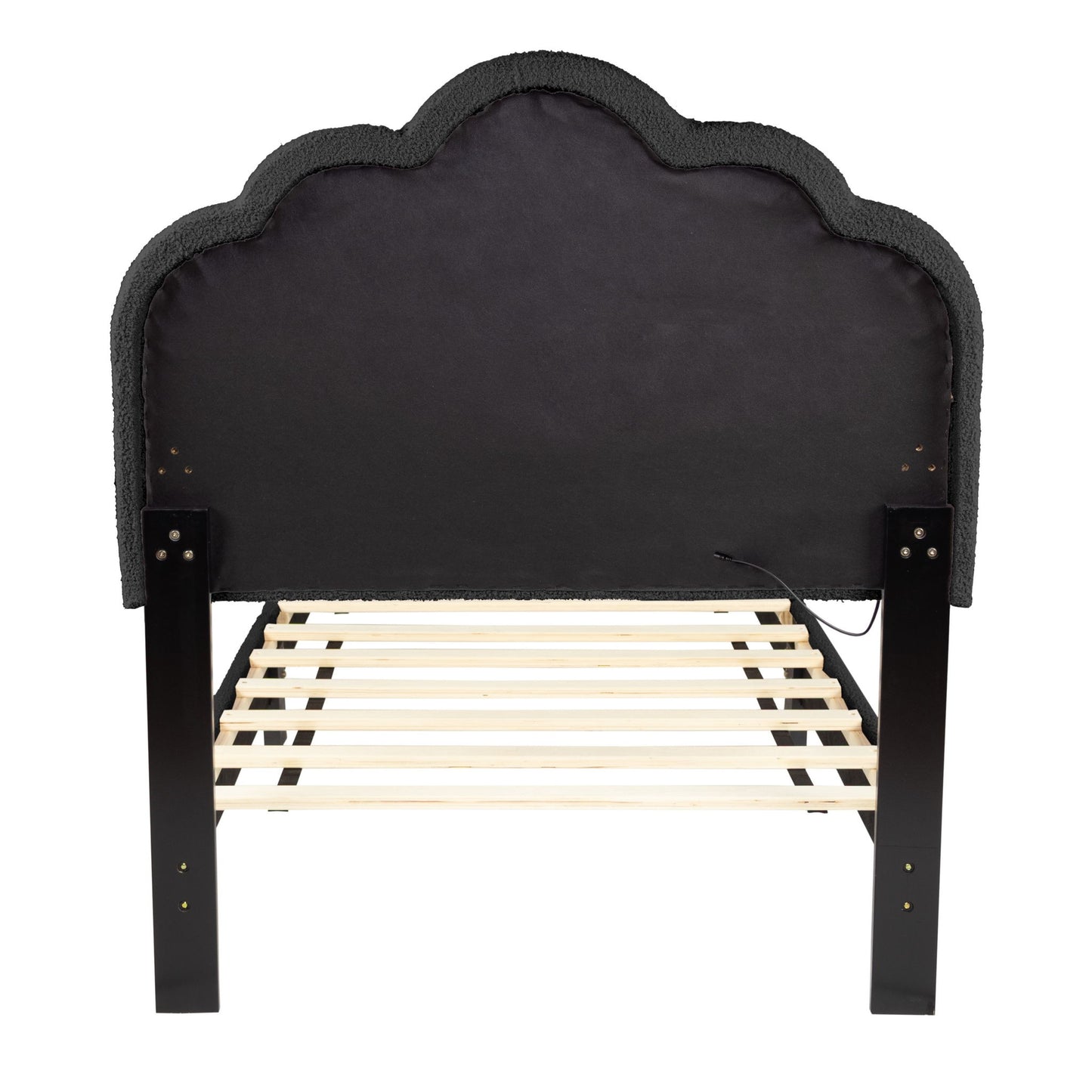 Bed With Floral Design Headboard And Built In LED Lighting