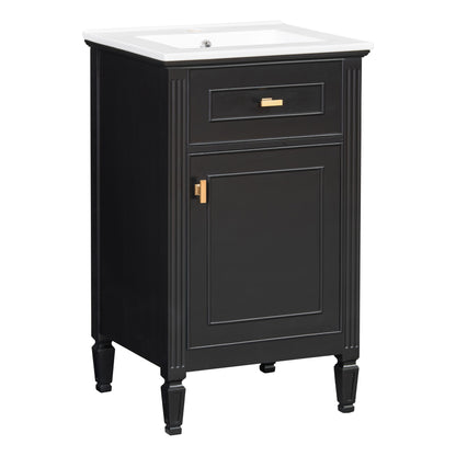 Bathroom Vanity With Sink, Adjustable Shelf, Tilt-Out Drawer