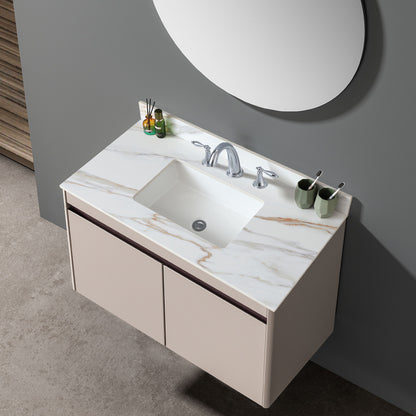 Vanity Top With Undermount Sink And Backsplash, Sintered Stone