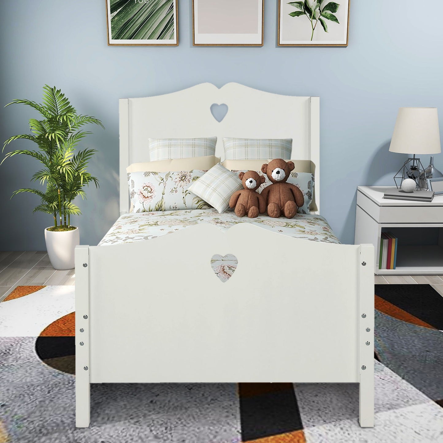 Platform Bed With Slat Support And Headboard And Footboard
