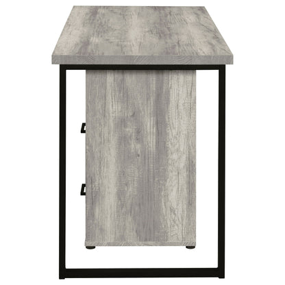Corrado - L-Shape Office Desk With Storage - Gray