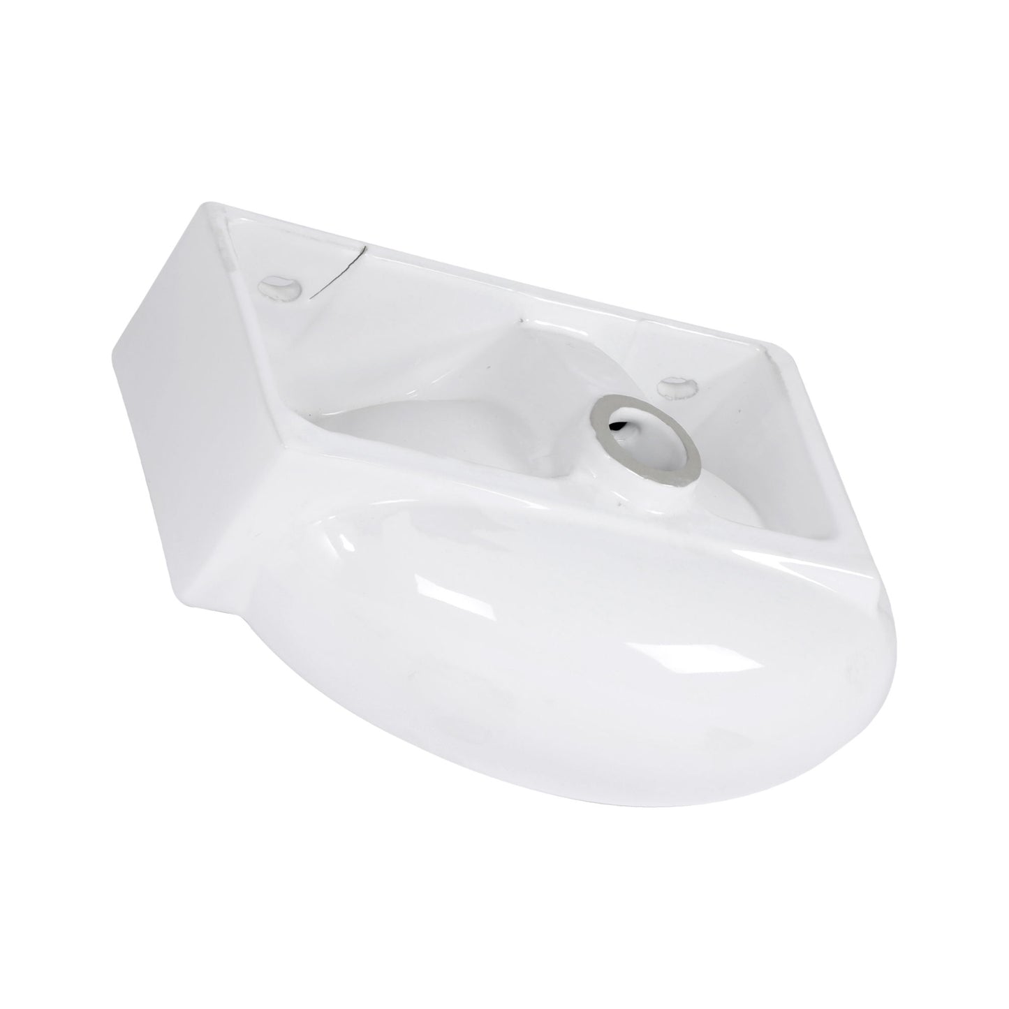 Modern Aesthetic Rectangle Wall Mount Bathroom Sink With Single Faucet Hole