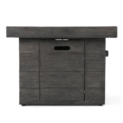Anchorage - Wood Square Fire Pit 40, 000 Btu - Gray