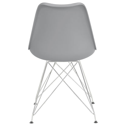 Padded Side Chair And Soft Upholstered Seat (Set of 2) - Gray