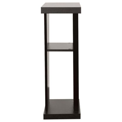2 Shelf Console Table With V Shape Design - Brown