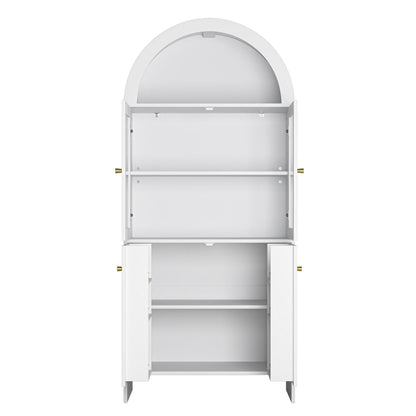 Modern Tech Inspired Dome Cabinet With LED Lighting