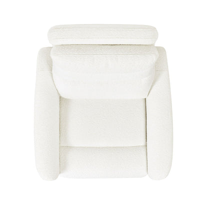 Bloomy - High Back Power Recliner Motion Chair - Chiffon White