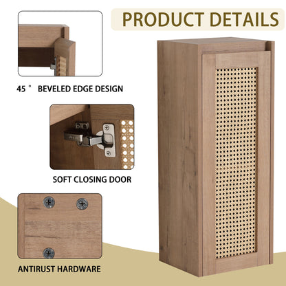 Modern Imitative Wall Mounted Bathroom Vanity With Resin Sink And Side Cabinet