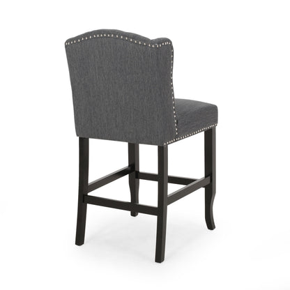 Vienna - Fabric Tufted Counter Stool With Nailhead Accents (Set of 2)