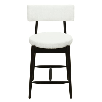 Mid Century Modern Counter Stools, Fabric Upholstered Chairs