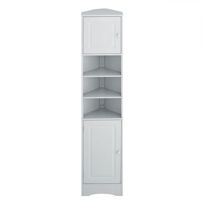 Multi Functional Corner Cabinet With Adjustable Shelves And 2 Doors