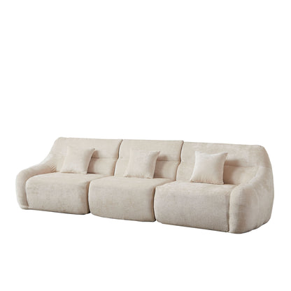 Luxury Curved Corner Sectional Sofa With 4 Pillows