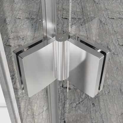 Frameless Bi Fold Shower Doors 30" W X 72" H - Chrome
