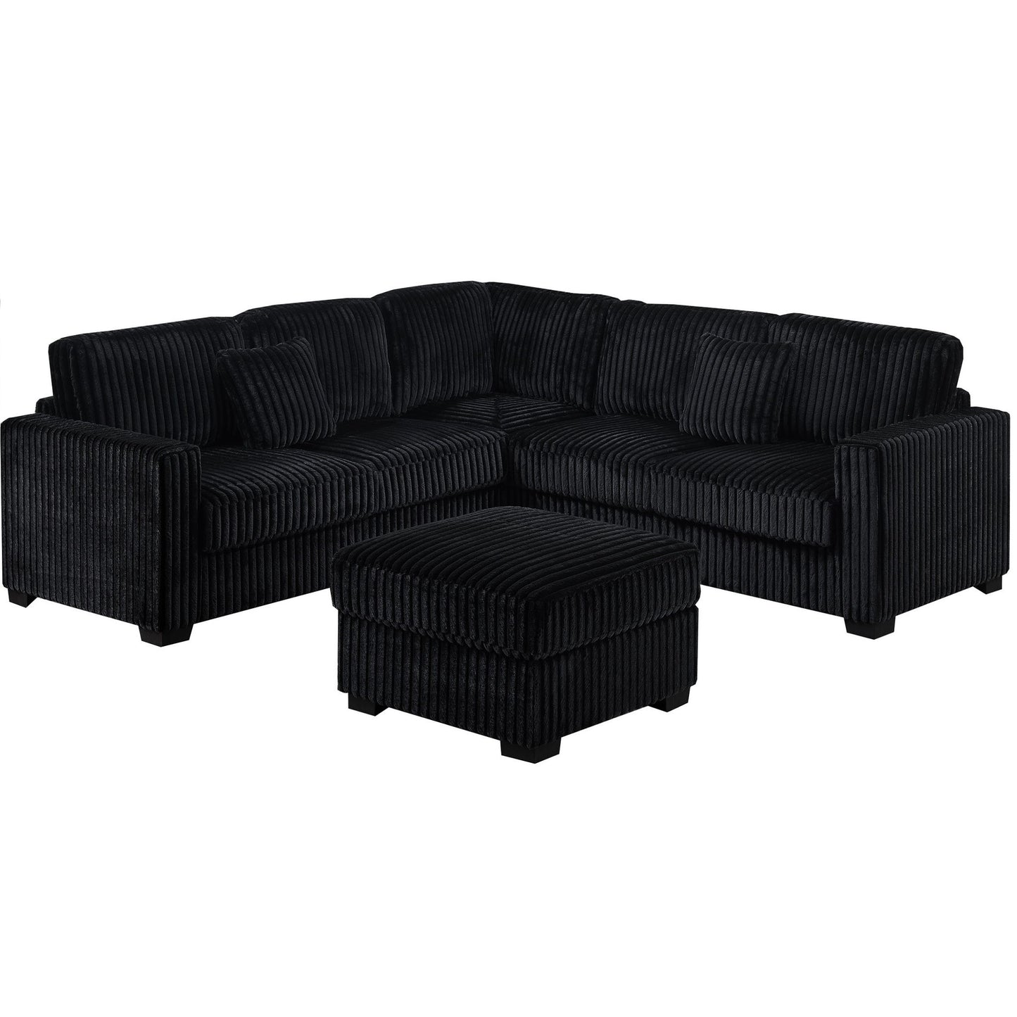 Modern Sectional Set With Cocktail Ottoman