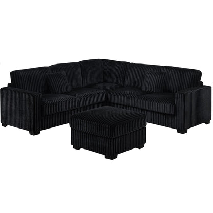 Modern Sectional Set With Cocktail Ottoman