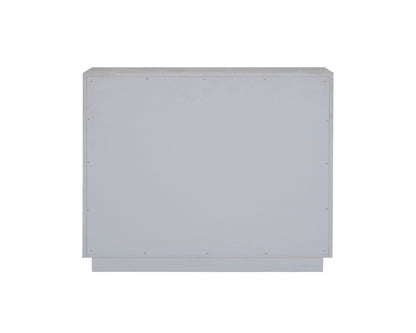 Anpu - Faux Crocodile Skin Console Cabinet - Silver