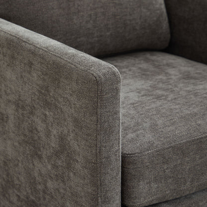 Modern Square Upholstered Swivel Accent Chair With Metal Base