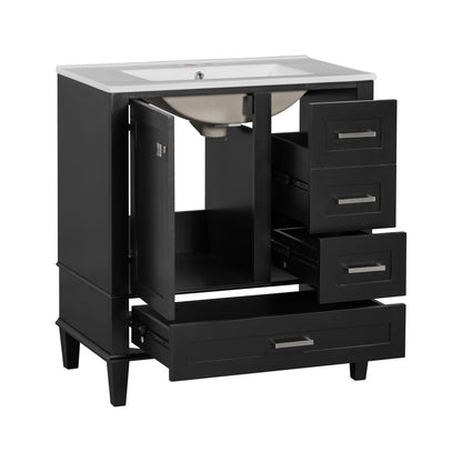 Bathroom Vanity, Modern Bathroom Cabinet With Sink Combo Set, Bathroom Storage Cabinet With A Soft Closing Door And 3 Drawers, Solid Wood Frame