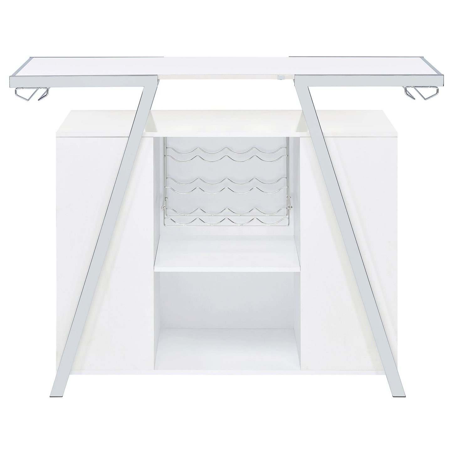 Katia - Wine Cabinet With LED Home Bar, 12 Bottle Storage - Gloss White