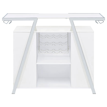 Katia - Wine Cabinet With LED Home Bar, 12 Bottle Storage - Gloss White
