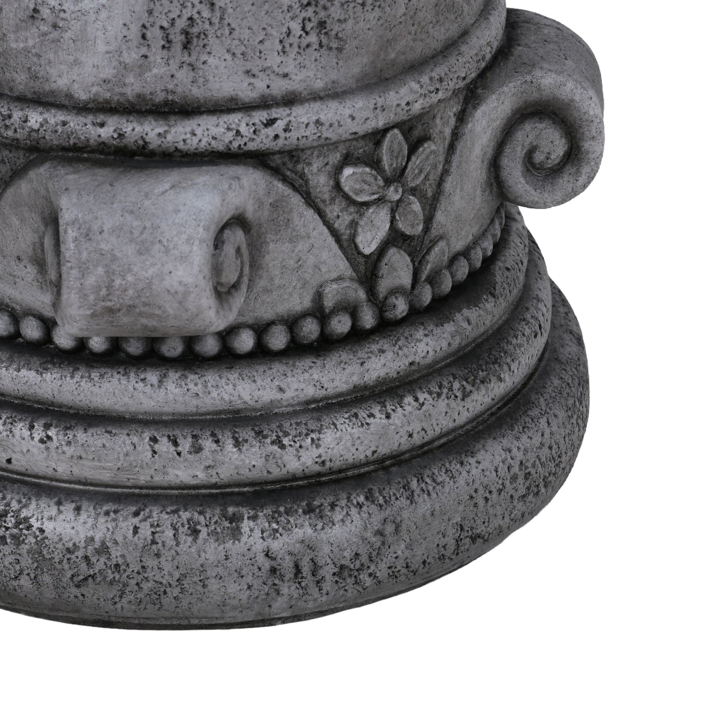 Outdoor End Table, Round Side Table For Patio And Garden - Antique Gray