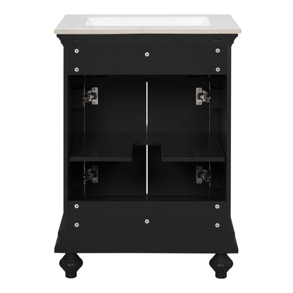 Modern Bathroom Vanity With Tip-Out Drawer And Soft-Close Hinges