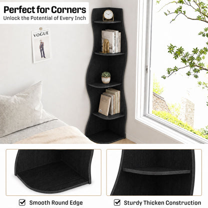 5 Tier S - Shaped Corner Shelf For Living Room