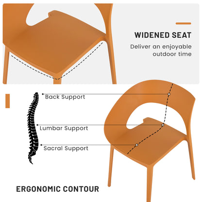 4 Piece Set Of Modern Designed Single Chairs With Long Table