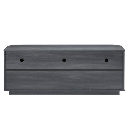 Modern 64" Wavy TV Cabinet With LED Lights - Black