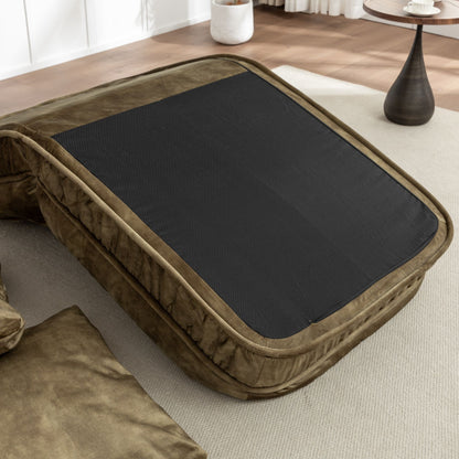 Upholstered Human Dog Bed And Pets, Bean Bag Floor Sofa With Massage Pillow, 5 Adjustable Positions & 2 Soft Pillows