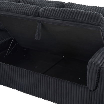Convertible U-Shaped Sectional Sofa Bed With USB Ports And Storage