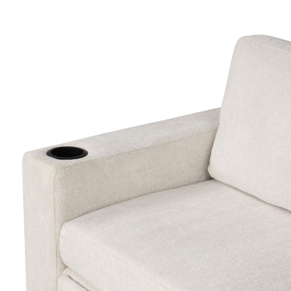 Convertible U-Shaped Sectional Sofa With Pull-Out Bed