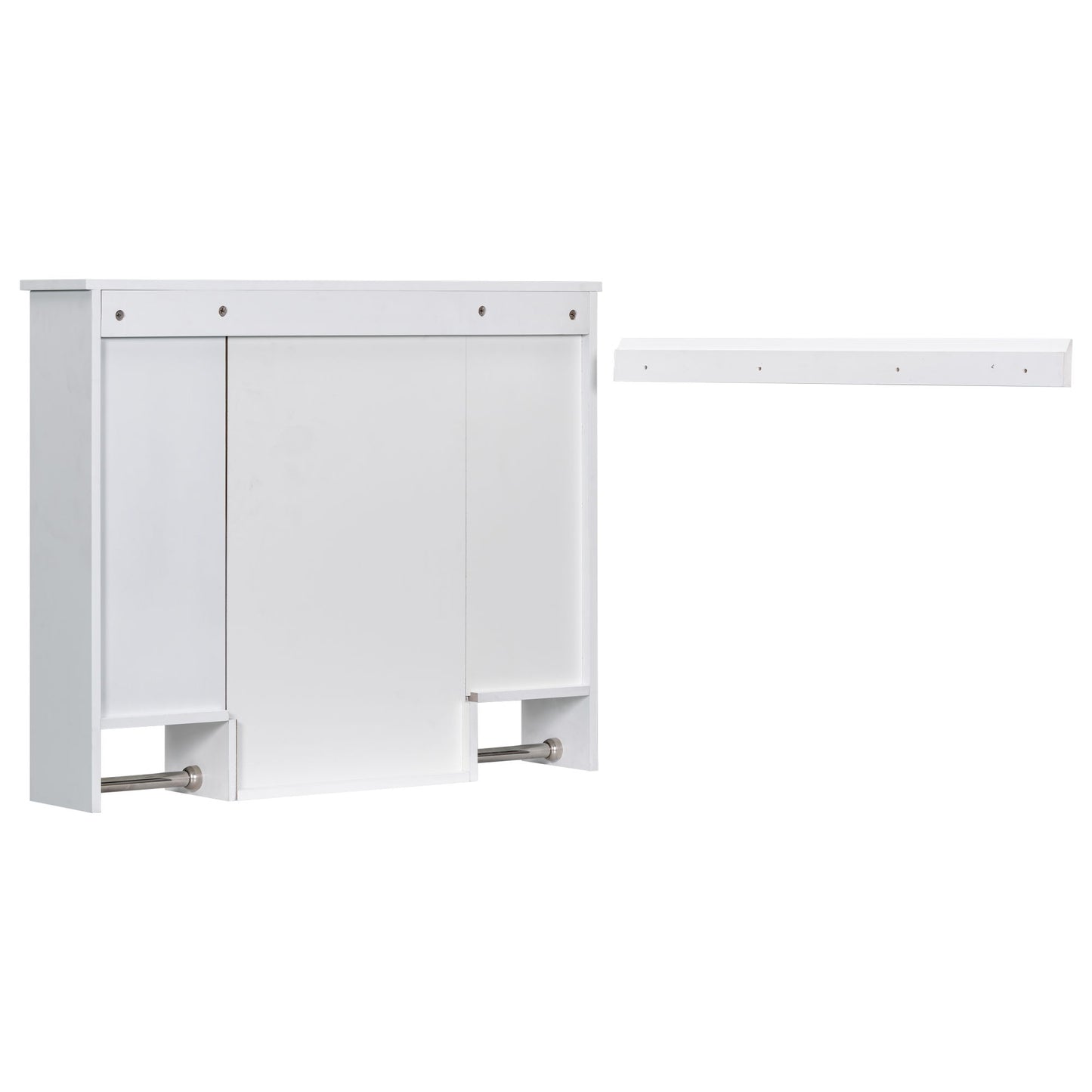 Wall Mounted Bathroom Storage Cabinet With Mirror, Medicine Cabinet With Towel Bar