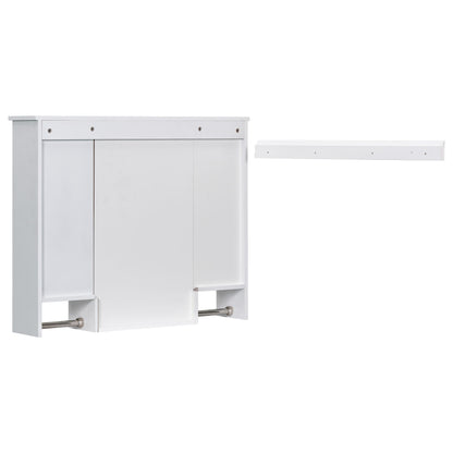 Wall Mounted Bathroom Storage Cabinet With Mirror, Medicine Cabinet With Towel Bar
