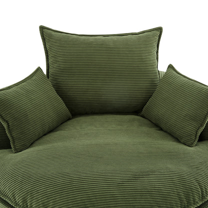 360° Swivel Accent Barrel Chair With Dual Layer Cushion And 3 Removable Pillows
