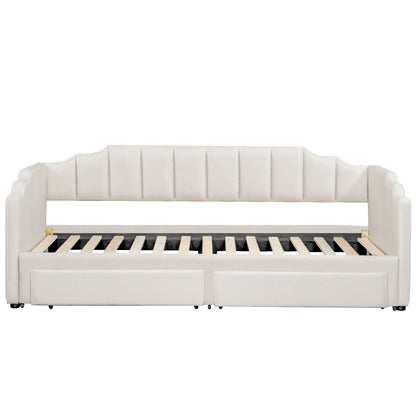 Extendable Daybed With LED Light And 2 Storage Drawers
