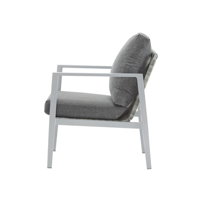 Modern Lounge Chair With Rope Accents And Cushions