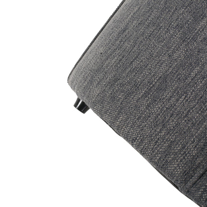 Contemporary Ottoman With Tonal Piping And Button Tuft Design