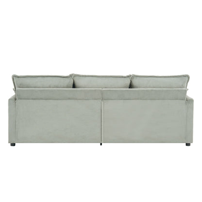 Modern 3 Seater Sofa With Side Storage Pockets For Living Room