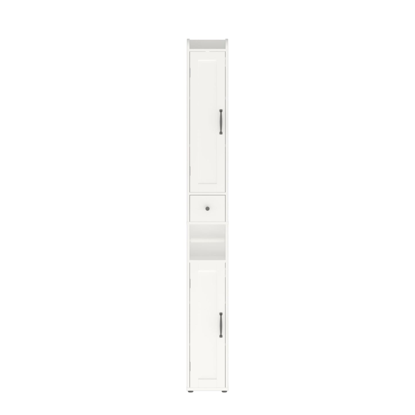 Slim Tall Bathroom Storage Cabinet With Adjustable Shelves, 2 Doors Freestanding Cabinet - White