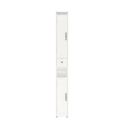 Slim Tall Bathroom Storage Cabinet With Adjustable Shelves, 2 Doors Freestanding Cabinet - White