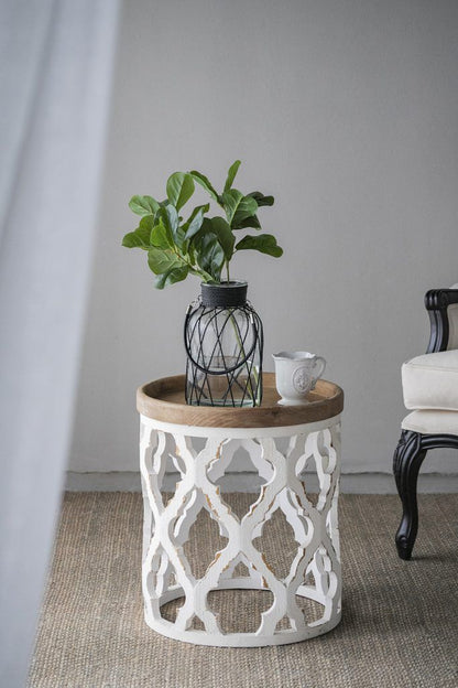 Stylish Rustic Round Wooden Table