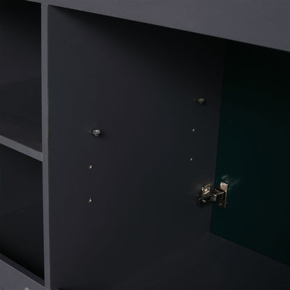 Contemporary Freestanding Bathroom Vanity With Resin Sink & Soft-Close Cabinet Doors