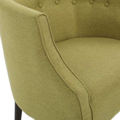 Contemporary Upholstered Club Chair With Button Tufting
