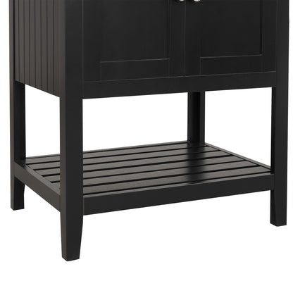 Modern Bathroom Vanity With Sink And Open Shelf