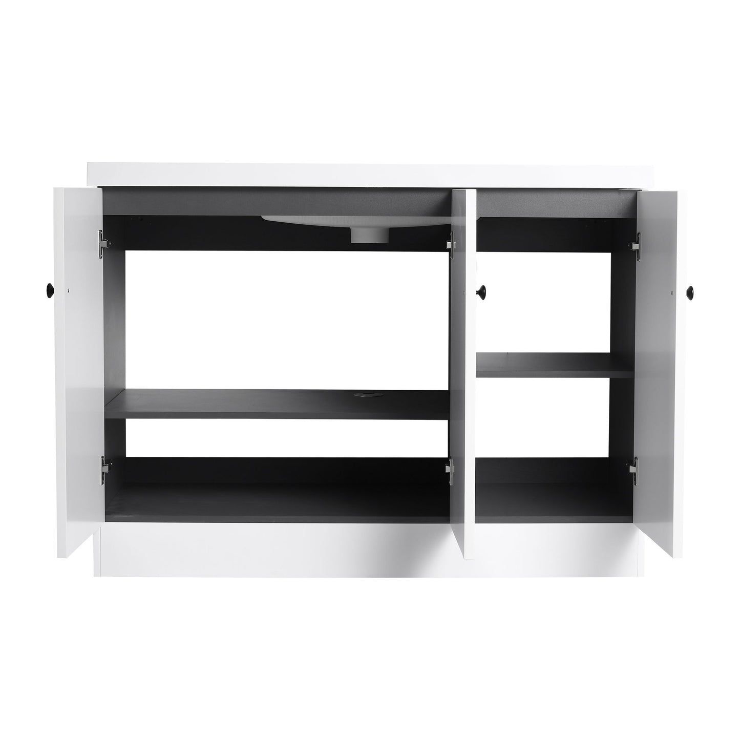 Contemporary Freestanding Bathroom Vanity With Resin Sink & Soft-Close Cabinet Doors