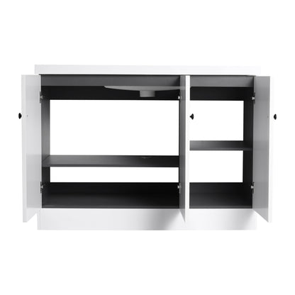 Contemporary Freestanding Bathroom Vanity With Resin Sink & Soft-Close Cabinet Doors