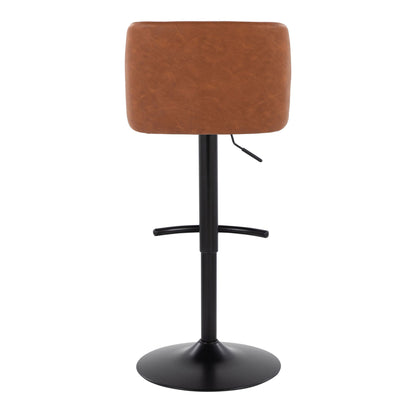 Toriano - Contemporary Adjustable Bar Stool With Rounded T Footrest (Set of 2)